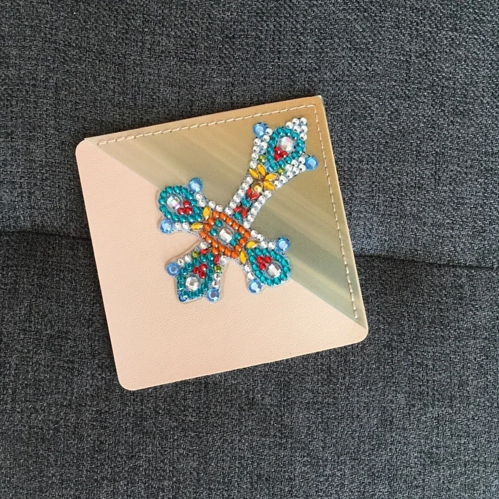 Diamond Art Cross Corner Bookmark, Colorful, Sparkly, Bling (TEAL/CLEAR) - Picture 4 of 17